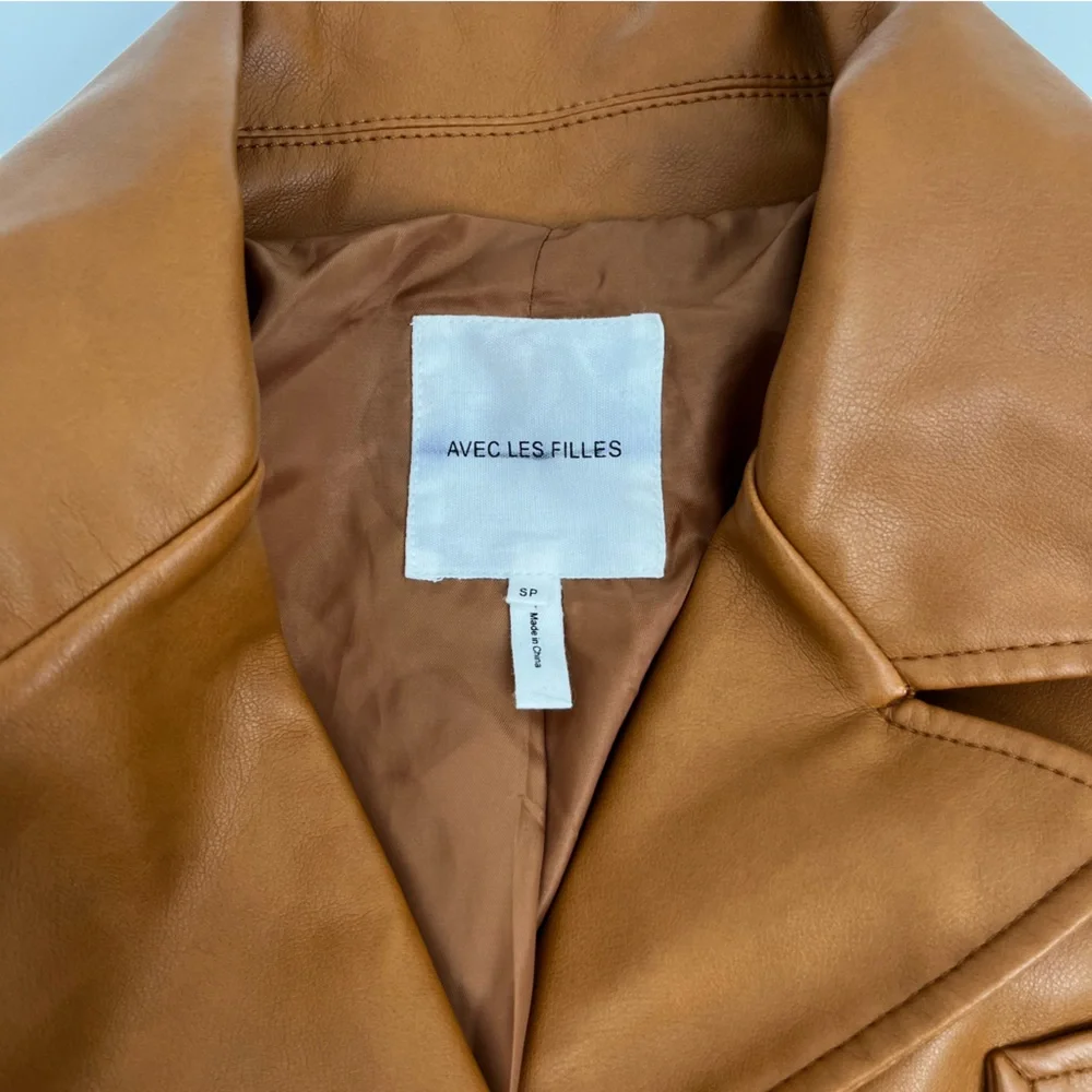Avec Les Filles Faux Leather Blazer from Anthropologie, Small Petite